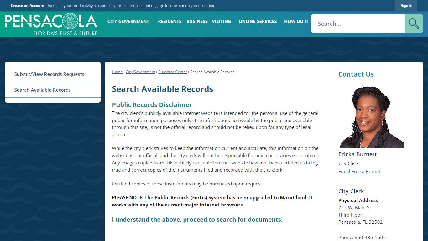 Search Available Records | City of Pensacola, Florida ...