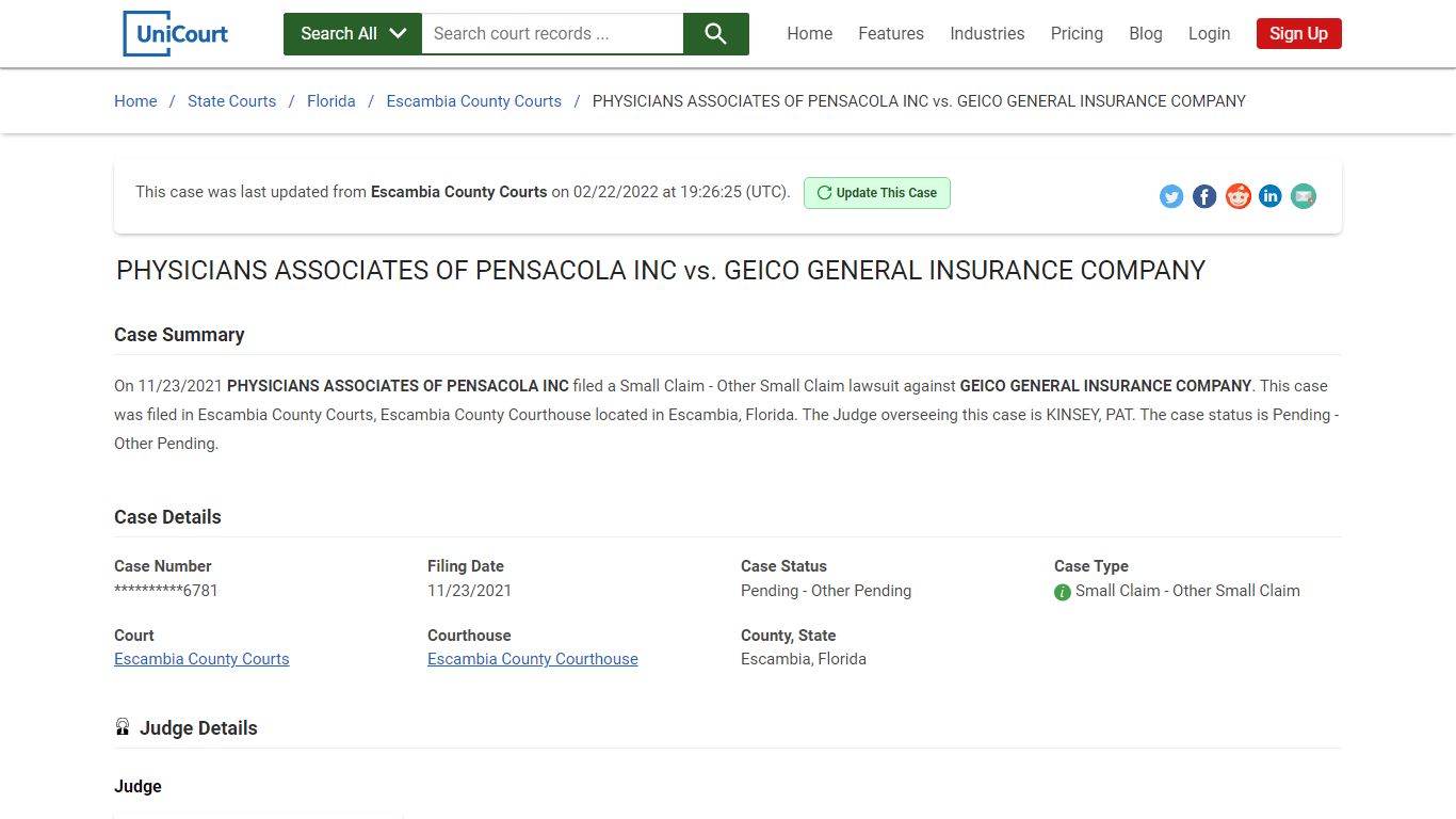 PHYSICIANS ASSOCIATES OF PENSACOLA INC vs GEICO GENERAL ...